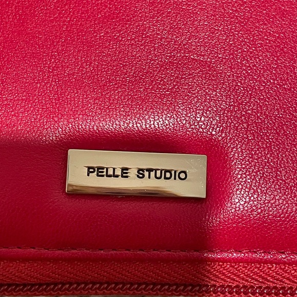 Pelle Studio Red Leather Wallet with Gold Accents - Picture 3 of 10